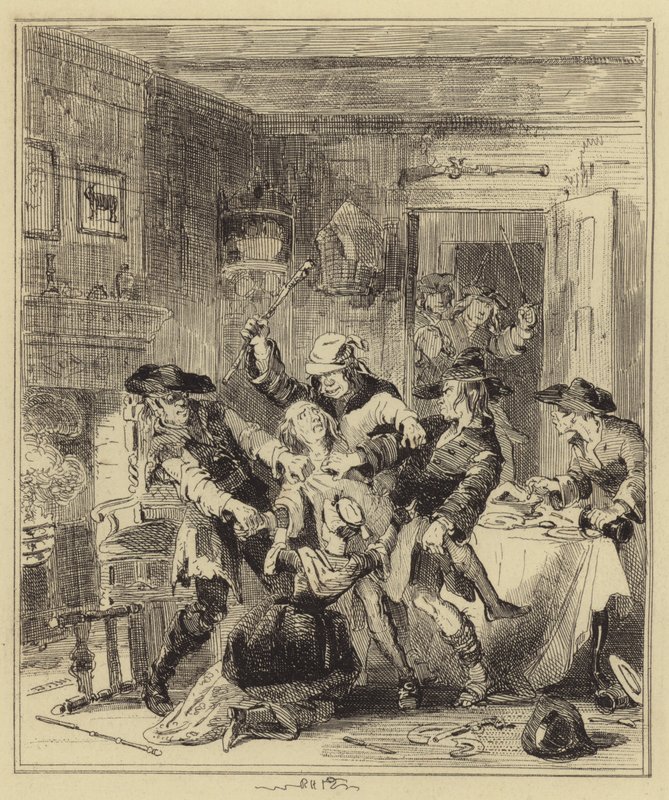Indbrudstyve forsøger at stege hr. Porter af Hablot Knight Browne