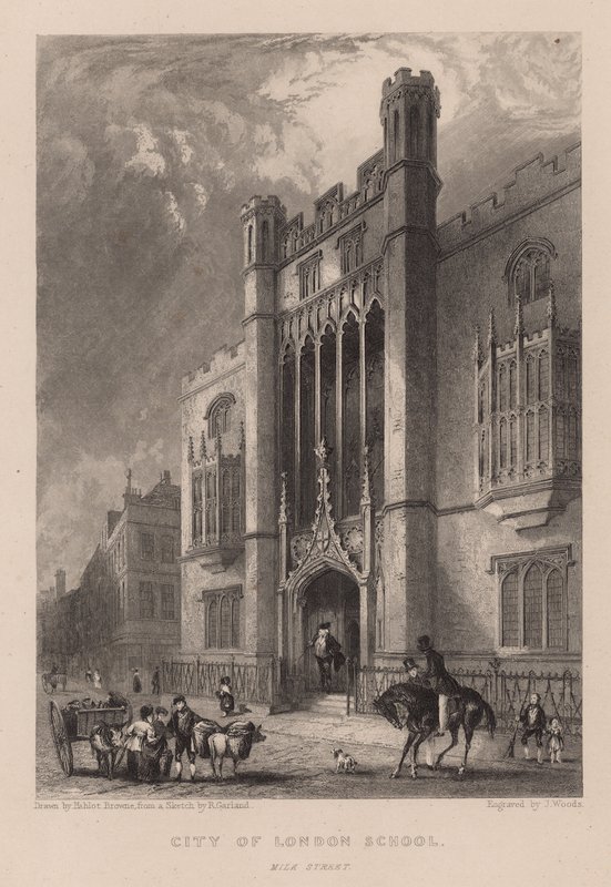 City of London School, Mlik Street, London af Hablot Knight Browne