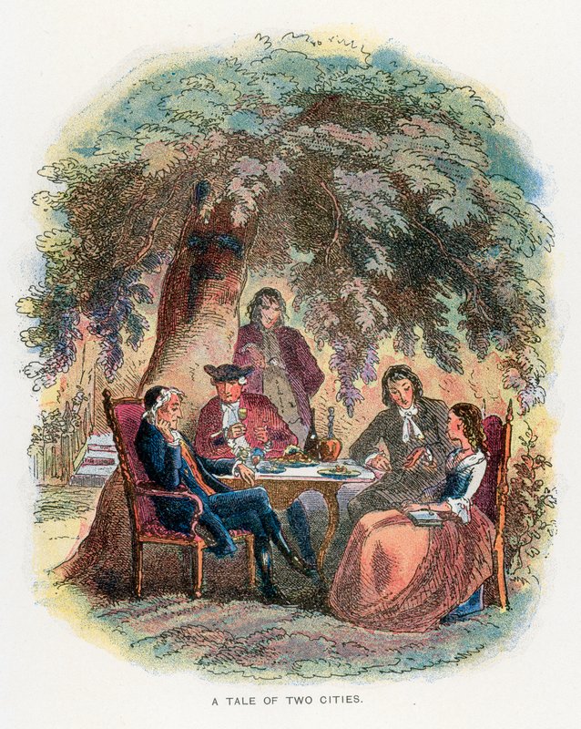 Illustration til A Tale of Two Cities af Hablot Knight Browne
