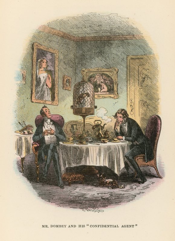 Illustration til Dombey og søn af Hablot Knight Browne