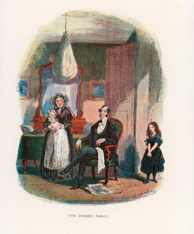 Illustration til Dombey og søn af Hablot Knight Browne