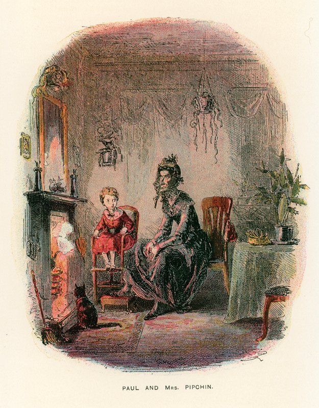 Illustration til Dombey og søn af Hablot Knight Browne