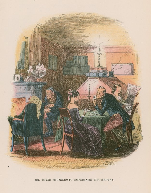 Illustration til Martin Chuzzlewit af Hablot Knight Browne