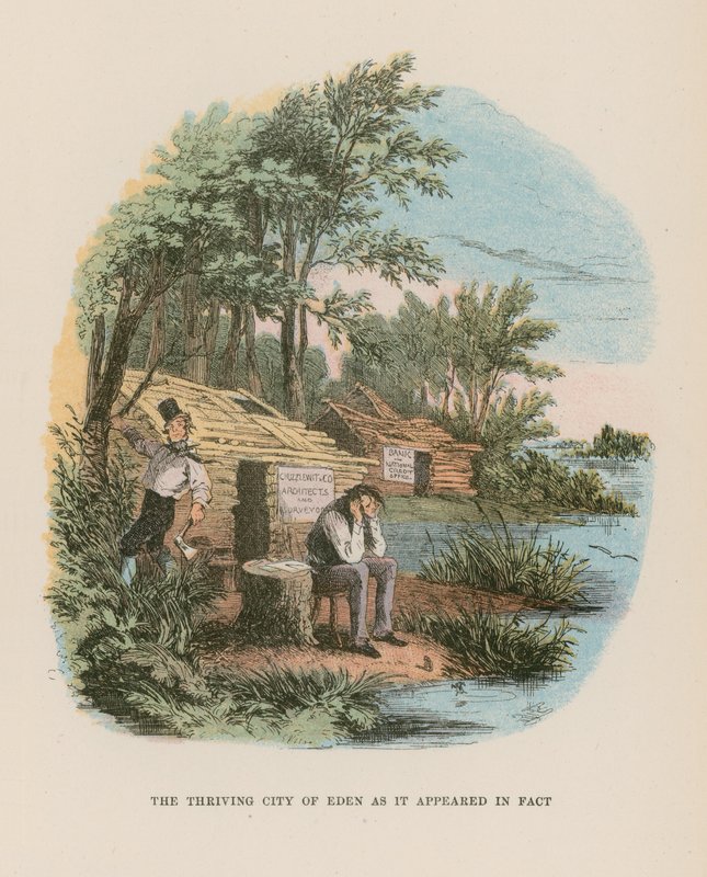 Illustration til Martin Chuzzlewit af Hablot Knight Browne