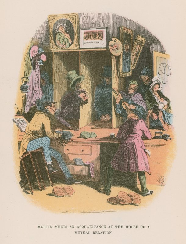 Illustration til Martin Chuzzlewit af Hablot Knight Browne