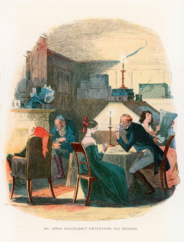 Illustration til Martin Chuzzlewit af Hablot Knight Browne