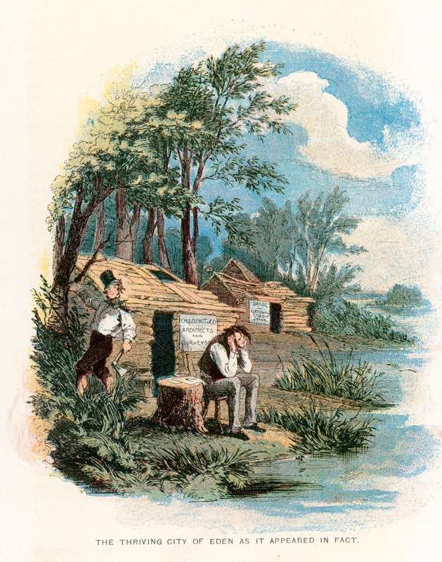 Illustration til Martin Chuzzlewit af Hablot Knight Browne