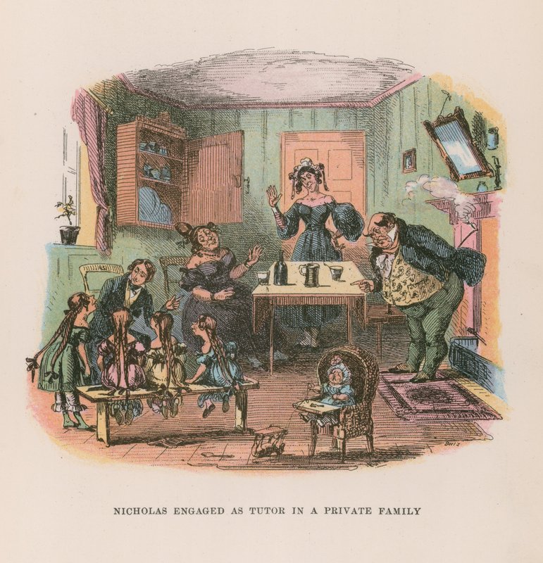 Illustration til Nicholas Nickleby af Hablot Knight Browne