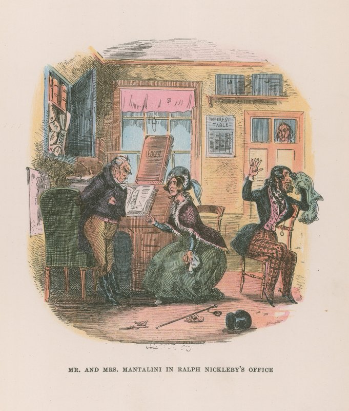 Illustration til Nicholas Nickleby af Hablot Knight Browne