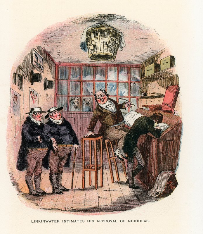 Illustration til Nicholas Nickleby af Hablot Knight Browne