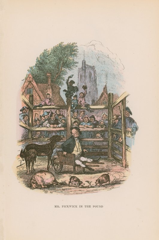 Illustration til Pickwick Papers af Hablot Knight Browne