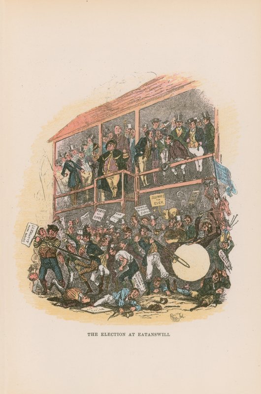 Illustration til Pickwick Papers af Hablot Knight Browne