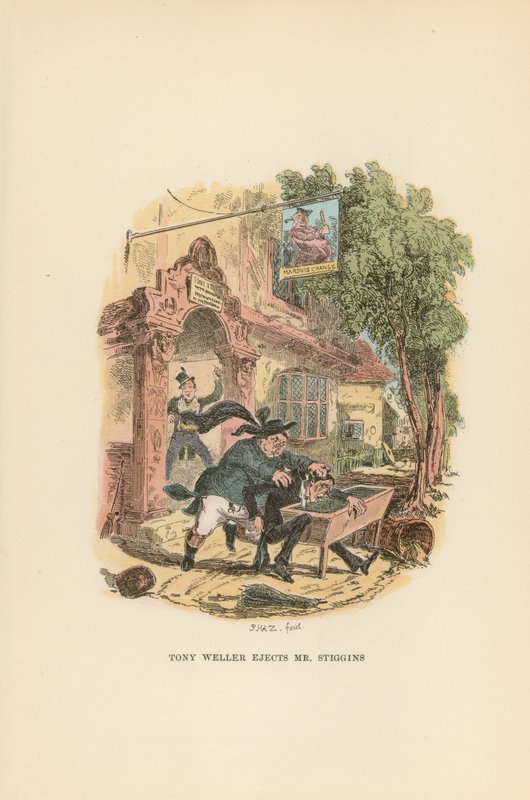 Illustration til Pickwick Papers af Hablot Knight Browne