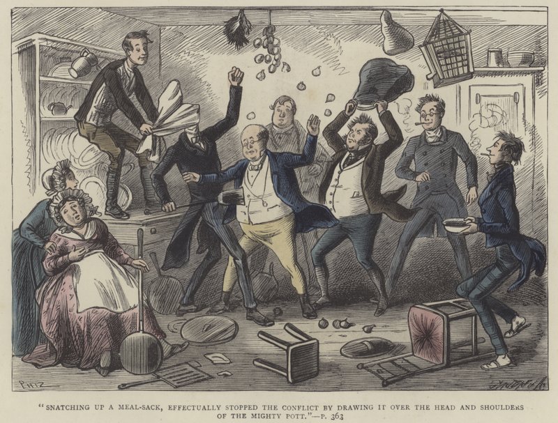 Illustration til Pickwick Papers af Hablot Knight Browne