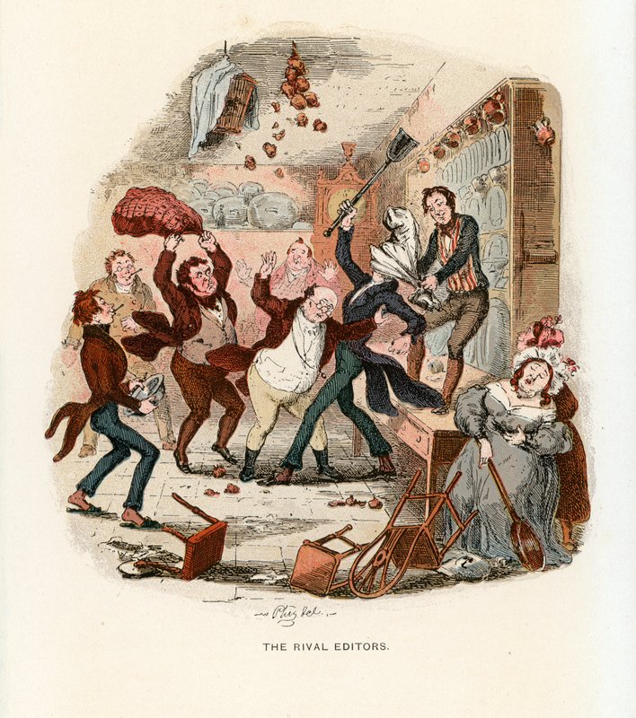 Illustration til Pickwick Papers af Hablot Knight Browne