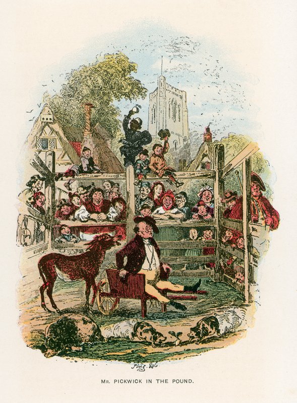 Illustration til Pickwick Papers af Hablot Knight Browne