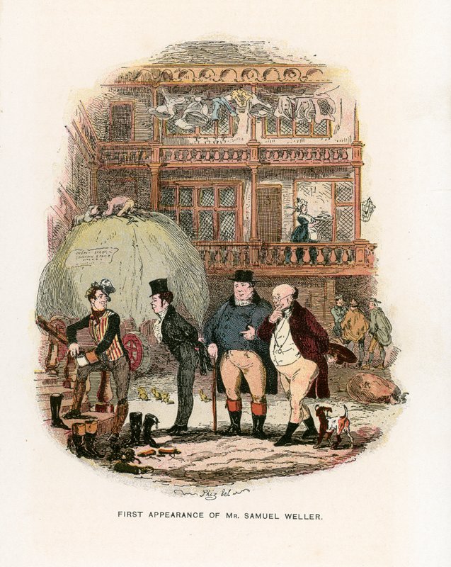 Illustration til Pickwick Papers af Hablot Knight Browne