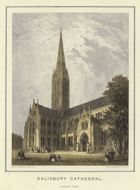 Salisbury Cathedral, nordsiden af Hablot Knight Browne