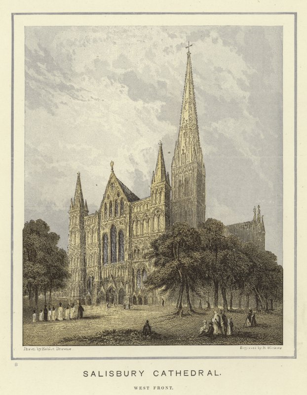Salisbury-katedralen, vestfacade af Hablot Knight Browne