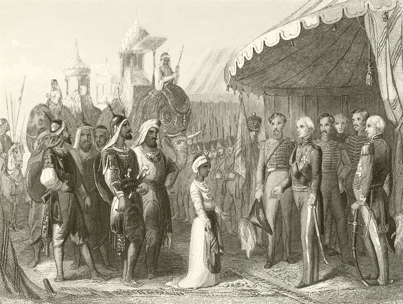 Indsendelse af Maharajah Dhuleep Singh til Sir Henry Hardinge af Hablot Knight Browne