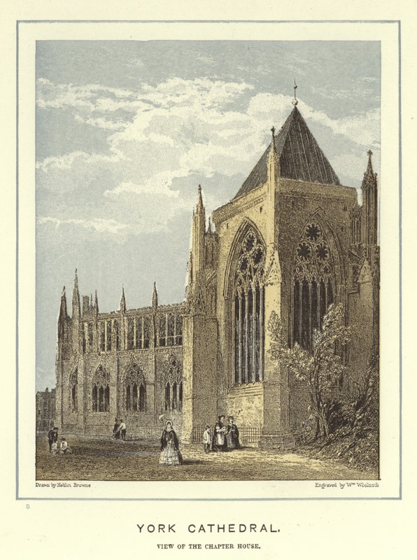 York Cathedral, udsigt over kapitelhuset af Hablot Knight Browne