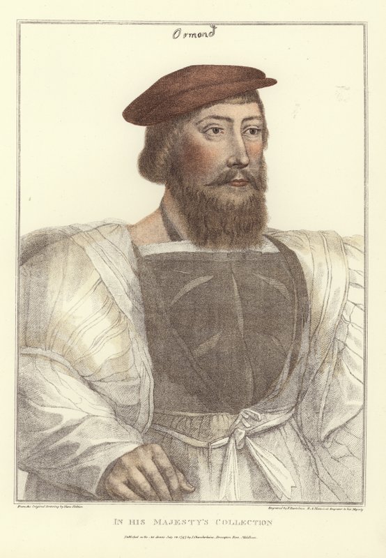 James Butler, graveret af Francesco Bartolozzi (1727-1815) (farvet gravering) af Hans (after) Holbein the Younger