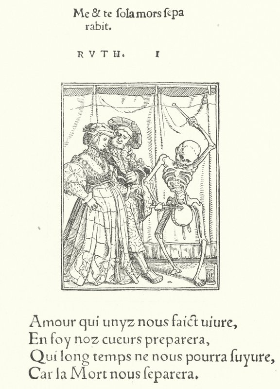 Bruden og brudgommen (gravering) af Hans (after) Holbein the Younger
