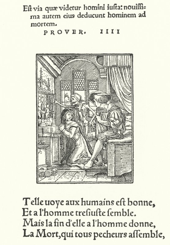 Kanoninden eller nonnen (gravering) af Hans (after) Holbein the Younger