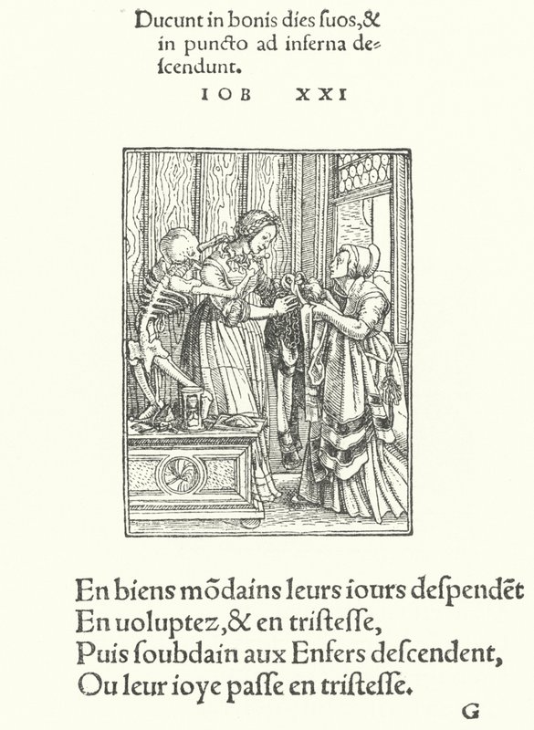 Grevinden eller bruden (gravering) af Hans (after) Holbein the Younger