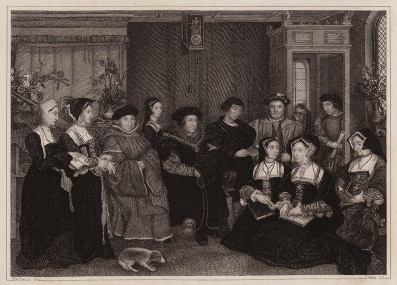Sir Thomas Mores familie (gravering) af Hans (after) Holbein the Younger