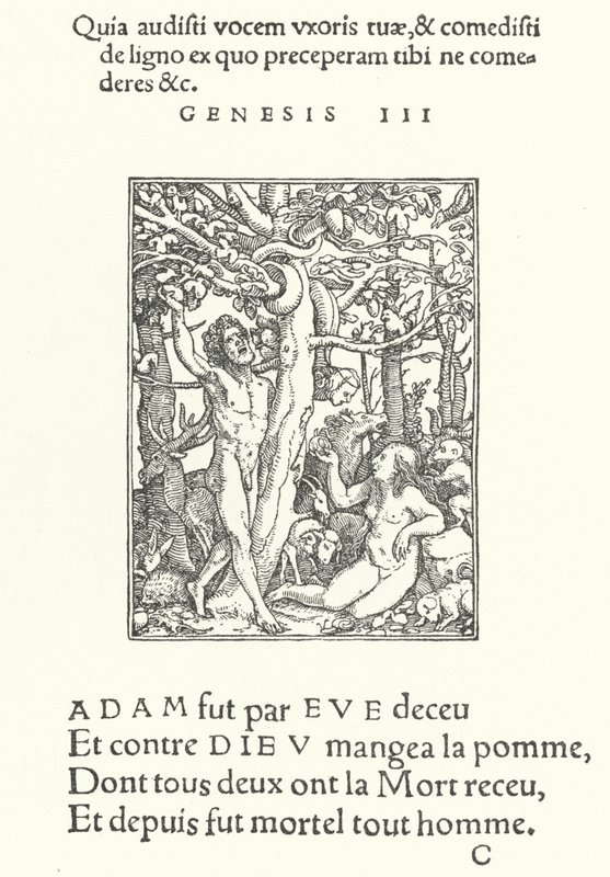 Fristelsen (gravering) af Hans (after) Holbein the Younger