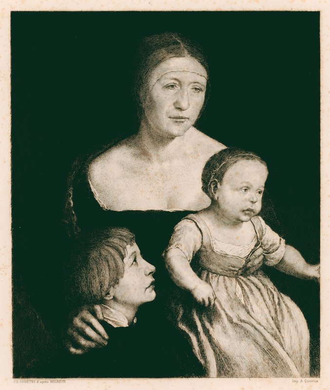 Holbeins hustru (gravering) af Hans (after) Holbein the Younger