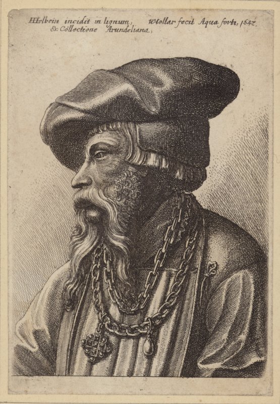 Skægget mand med kæde halskæde af Hans Holbein der Jüngere