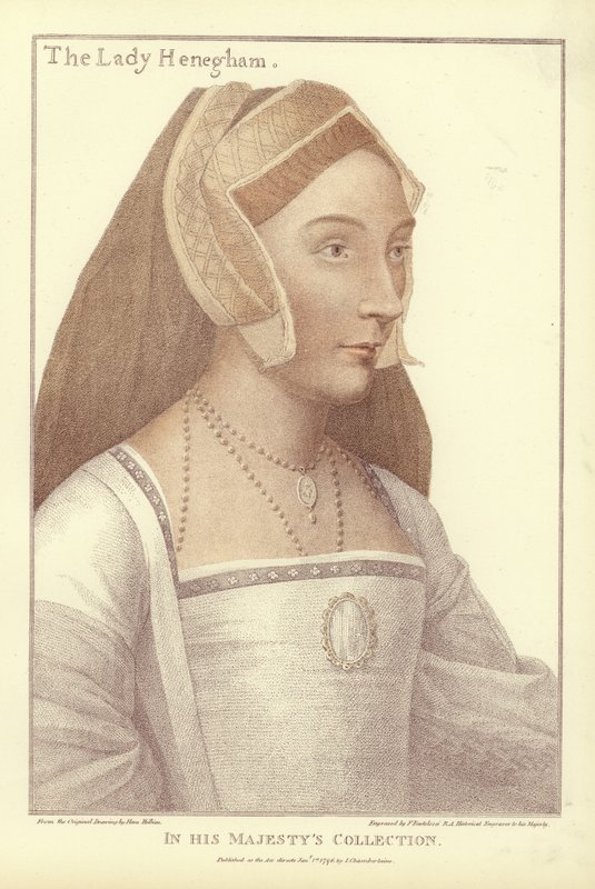 Mary, The Lady Henegham (akvatint) af Hans Holbein der Jüngere