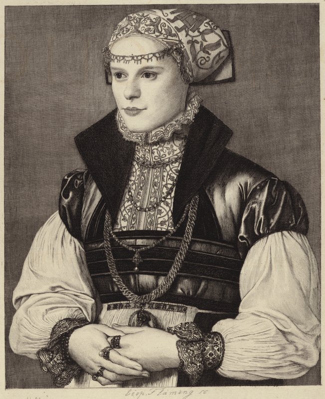 Portræt af en kvinde i tøj fra det 16. århundrede af Hans Holbein der Jüngere