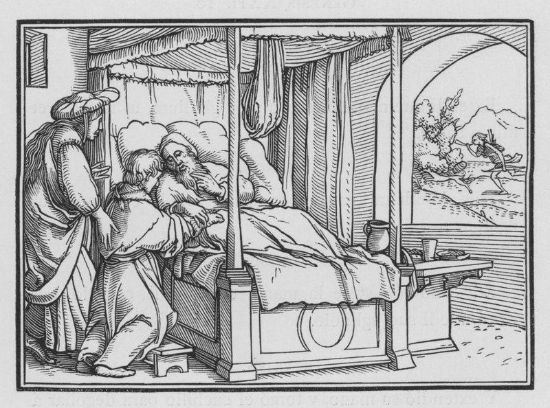 Jakob bedrager sin Fader og opnår velsignelsen, 1. Mosebog XXVII, 21 af Hans Holbein der Jüngere