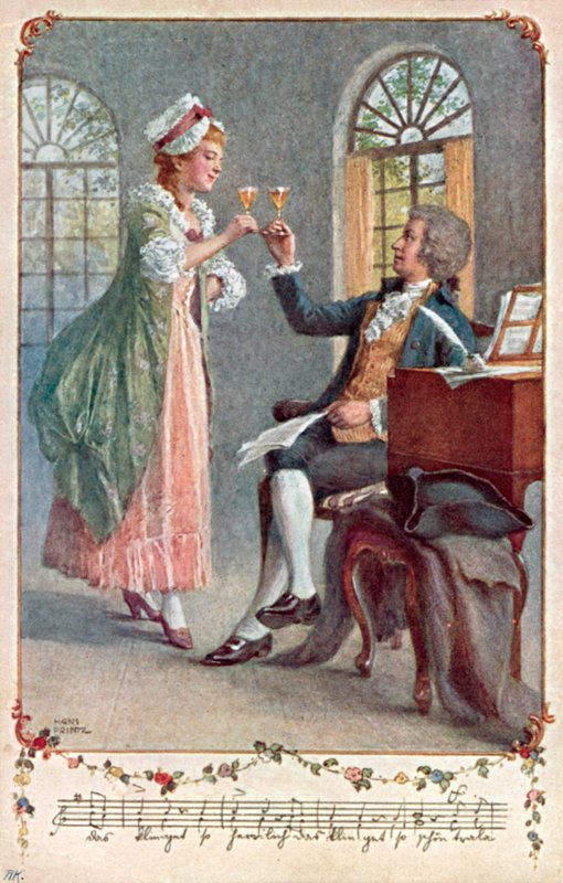 Mozart arbejder på sin opera 