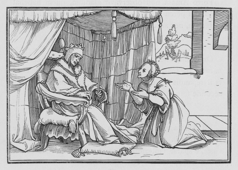 Abishag værdsætter David, 1. Kongebog I, 3 af Hans after Holbein the Younger