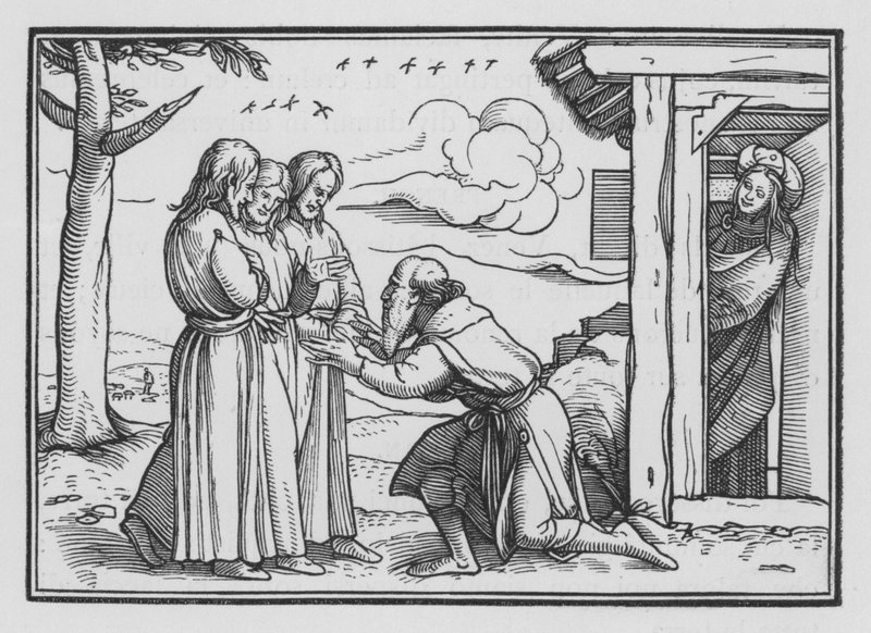 Abraham underholder tre engle, 1. Mosebog XVIII, 2 af Hans after Holbein the Younger