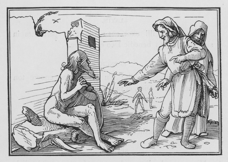Elifaz irettesætter Job for at retfærdiggøre sig selv, Job XV, 1, 2 af Hans after Holbein the Younger