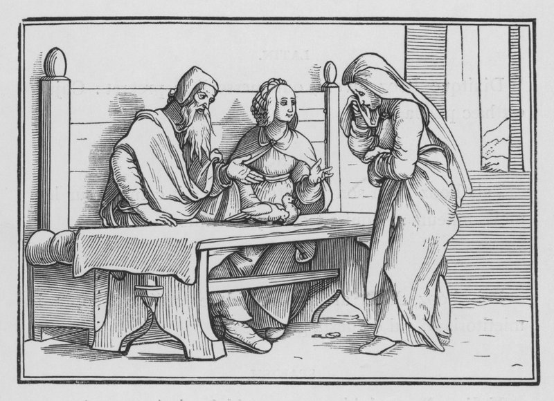 Hannah in Grief Prayeth for a Child, 1 Samuel I, 10 af Hans after Holbein the Younger