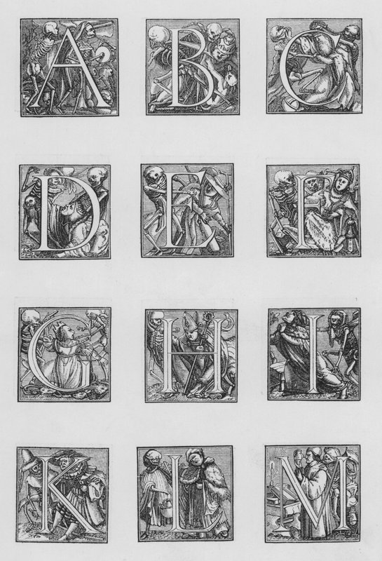 Holbeins alfabet af Hans after Holbein the Younger