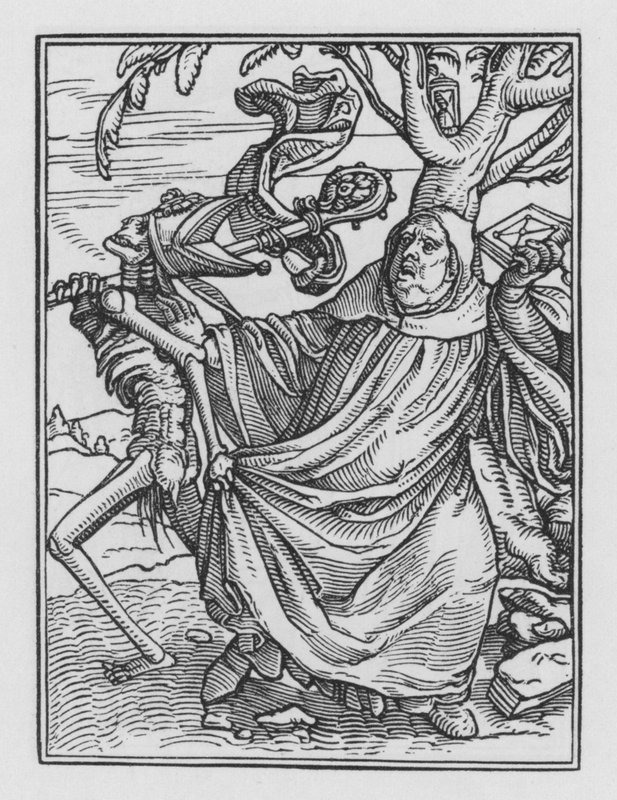 Holbeins Dødedans: Abbeden af Hans after Holbein the Younger