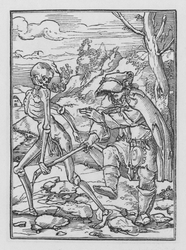 Holbeins Dødedans: Den blinde mand af Hans after Holbein the Younger