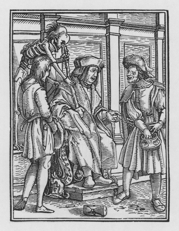 Holbeins Dødedans: Dommeren af Hans after Holbein the Younger