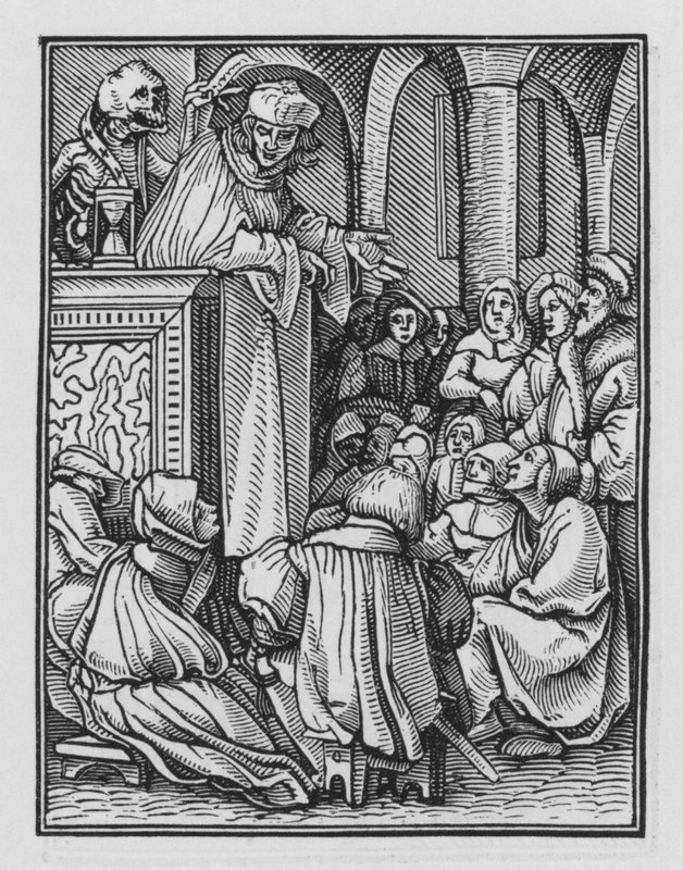 Holbeins Dødedans: Prædikanten af Hans after Holbein the Younger
