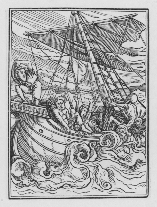 Holbeins Dødedans: Skibet i en storm af Hans after Holbein the Younger
