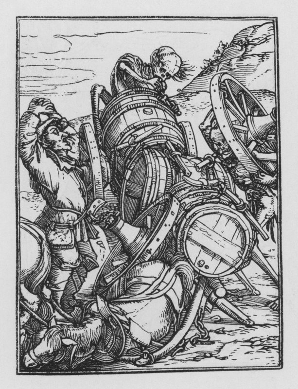 Holbeins Dødedans: Vognmanden af Hans after Holbein the Younger