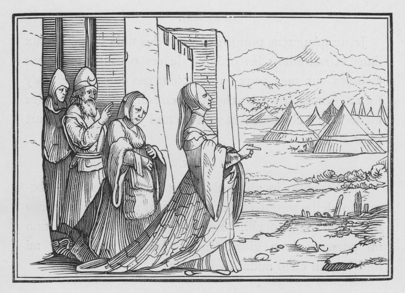 Judith og hendes pige går ud til den assyriske lejr, Judith X, 6 af Hans after Holbein the Younger