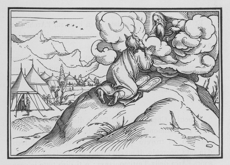 Moses går igen op på bjerget, Anden Mosebog XXXIV, 1 af Hans after Holbein the Younger